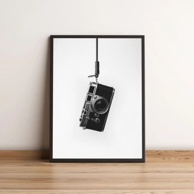 Quadro câmera vintage pendurada minimalista 124