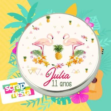 Latinhas Personalizadas Tropical Flamingos Aquarela