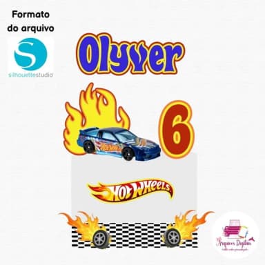 Arquivo Digital - Topo de Bolo Hotwheels