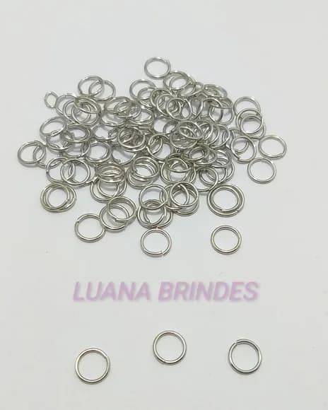 Argolinhas de Metal Prateado - 8mm -pct com 250 Unidades