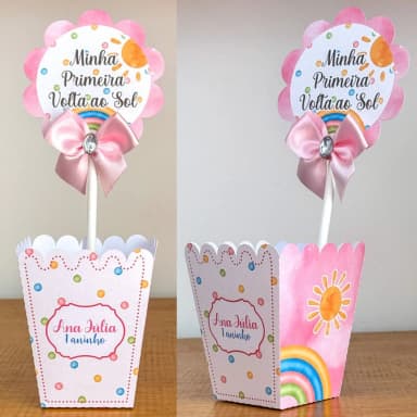 PEGUE E MONTE - Centro de Mesa PRIMEIRA VOLTA AO SOL MENINA - Decoração de Festa | Lembrancinhas | Aniversário | Personalizados