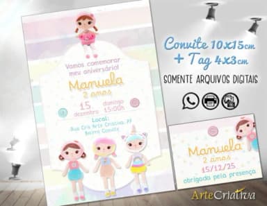 Convite Digital C/tag Boneca Metoo 3