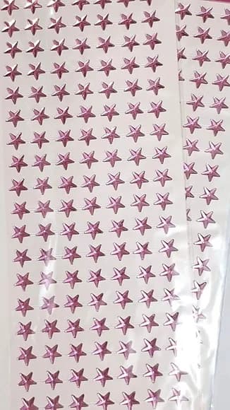 Strass Adesiva Estrela para Corpo e Rosto 1 Cartela Rosa