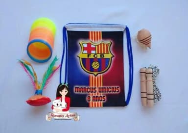 Mochila Boa Infância Personalizada Tema Barcelona F.c.