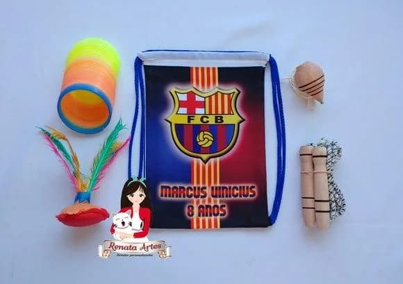 Mochila Boa Infância Personalizada Tema Barcelona F.c.