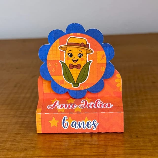 PEGUE E MONTE - Porta Bis Duplo Personalizados FESTA JUNINA LARANJA OPÇÃO 2 - Decoração de Festa | Lembrancinhas | Aniversário | Personalizados