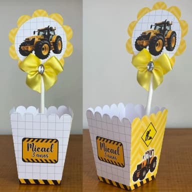 PEGUE E MONTE - Centro de Mesa TRATOR - Decoração de Festa | Lembrancinhas | Aniversário | Personalizados