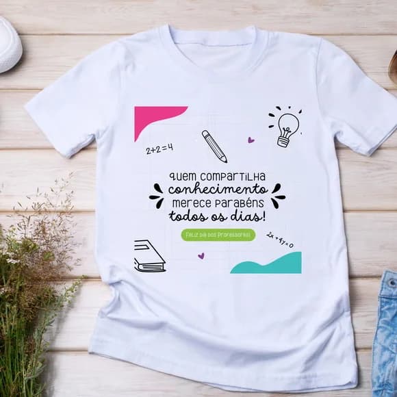Camiseta Professores Quem Compartilha Conhecimento