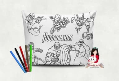 Almofada Pinte e Lave Vingadores