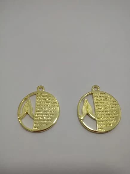 Medalhao Pai Nosso Metal Dourado - 3 unidades