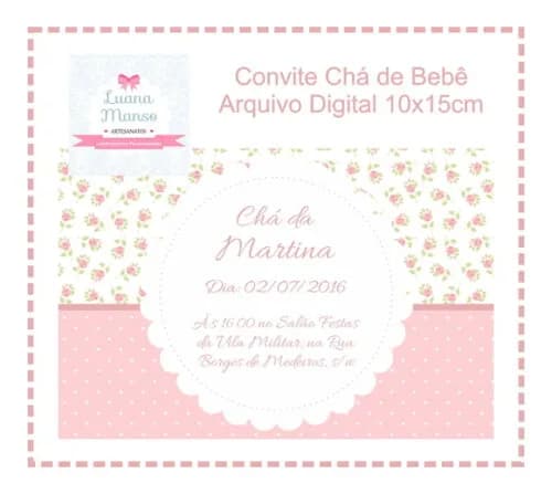 Convite Chá de Bebê - Arquivo Digital