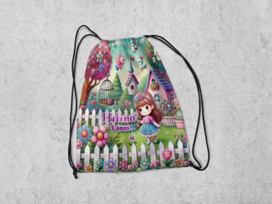 Mochilinha Personalizada para lembrancinhas Jardim Encantado das Fadas