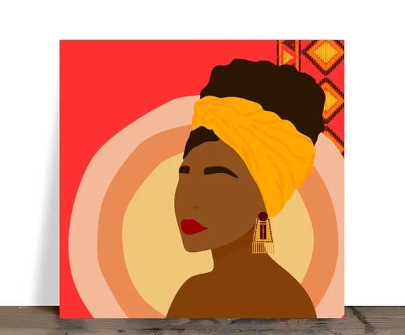 Azulejo Decorativo Afro 15x15 cm com Suporte