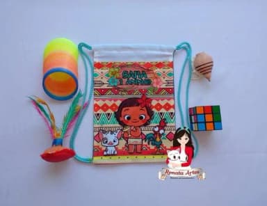 Mochila Brinquedos Retrô Tema Moana Cute