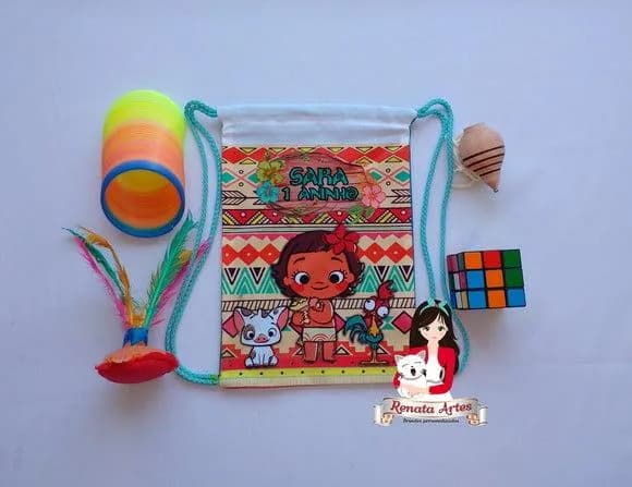 Mochila Brinquedos Retrô Tema Moana Cute
