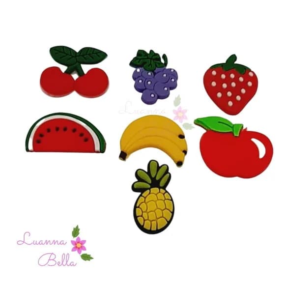 Apliques Emborrachados Frutas - pacts c/7 unds