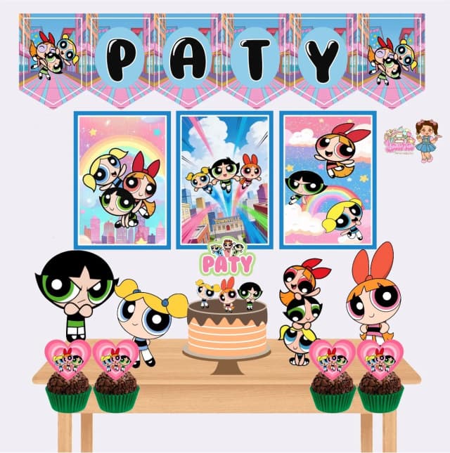 Kit Festa Só Um Bolinho AS MENINAS SUPER PODEROSA - Decoração de Festa