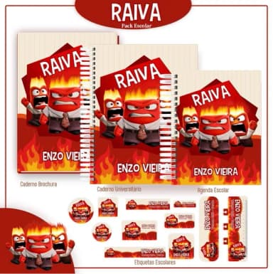 Caderno + Etiquetas + Tag Personalizada + Lápis