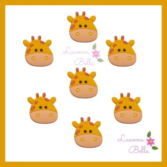Aplique Emborrachado Modelo Girafa - pcts c/7 unds