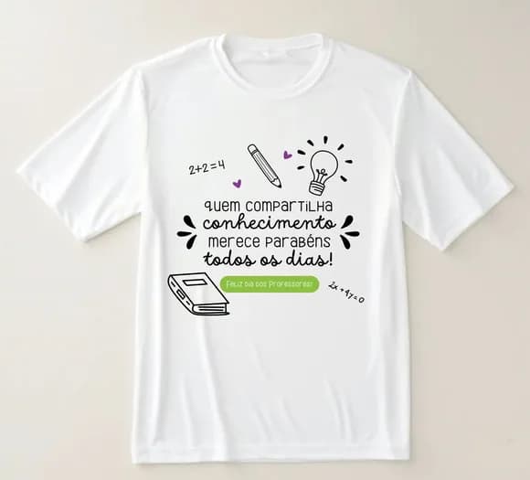Camiseta Dia dos Professores - Compartilhar Conhecimento