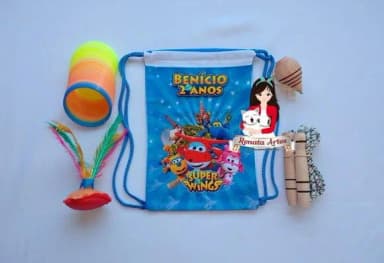 Mochila Boa Infância Personalizada Tema Super Wings Azul