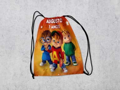 Mochilinha Personalizada para lembrancinhas Alvim e os Esquilos