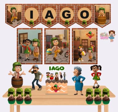 Kit Festa Só Um Bolinho TURMA DO CHAVES - Decoração de Festa