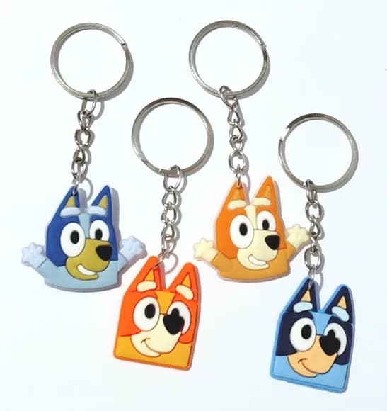 Chaveiro Bluey Emborrachado Pacote com 8 Unidades