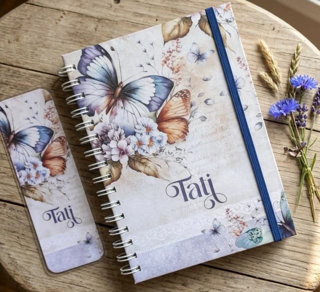 Caderno A5 Borboleta Vintage c/ 100 folhas