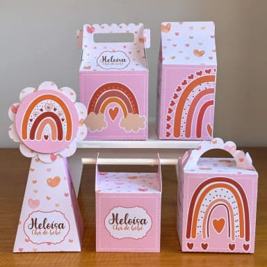PEGUE E MONTE - Kit Festa ARCO IRIS BOBO MENINA - Decoração de Festa | Lembrancinhas | Aniversário | Personalizados