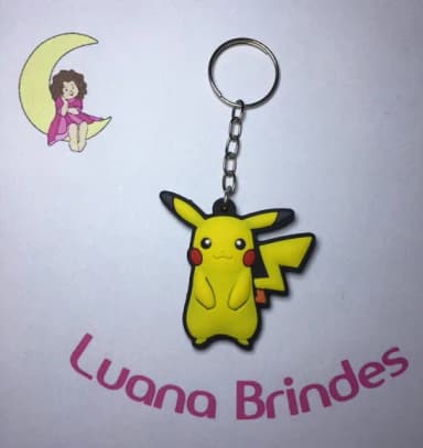 Chaveiro Pikachu Pokémon Emborrachado Pct C/3 Unidades.