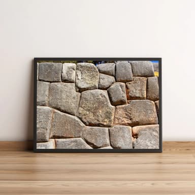 Quadro Parede de Pedras Incas em Close Realista 1531