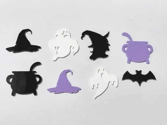 Aplique Halloween Acrilico 3,5cm Pacote com 8 Unidades