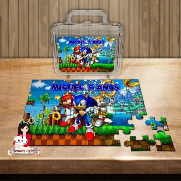 Quebra Cabeça Personalizado na Maleta Sonic