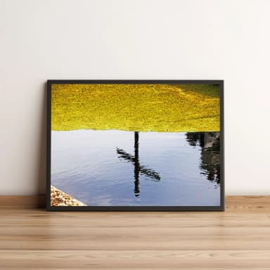 Quadro Reflexo De Cruz Em Poça De Água 04