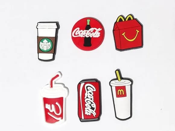 Aplique Mcfeliz, Coca -cola, Lanche Pacote com 6 Unidades