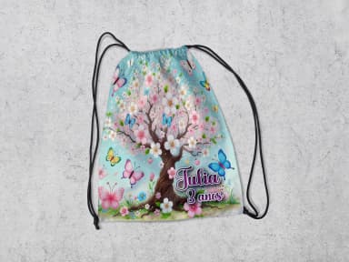 Mochilinha Personalizadada Jardim Encantado das Borboletas