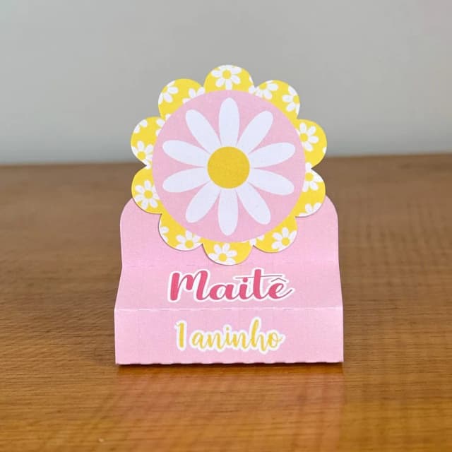 PEGUE E MONTE - Porta Bis Duplo Personalizados MARGARIDAS - Decoração de Festa | Lembrancinhas | Aniversário | Personalizados