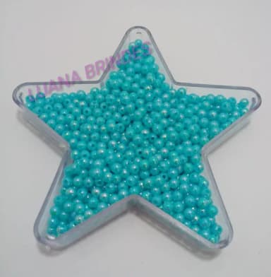 Miçanga Leitosa Furta TIffany 4mm Pacote 60 Gramas