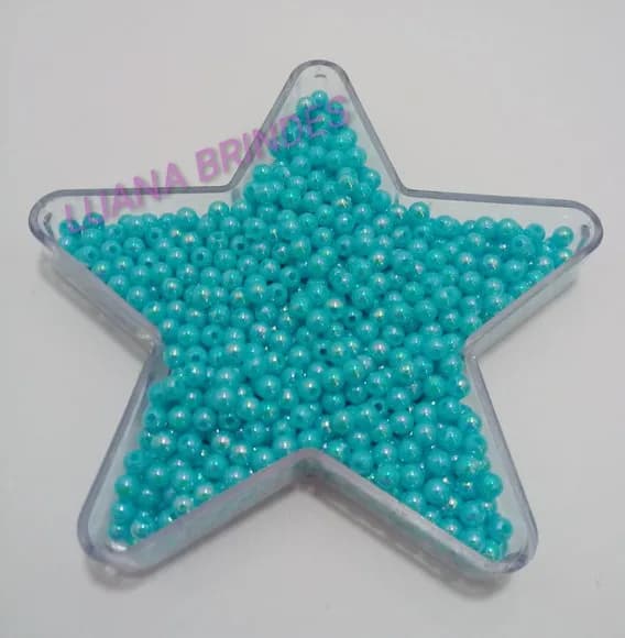 Miçanga Leitosa Furta TIffany 4mm Pacote 60 Gramas