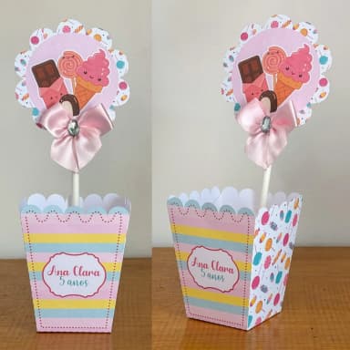 PEGUE E MONTE - Centro de Mesa DOCES Decoração de Festa | Lembrancinhas | Aniversário | Personalizados