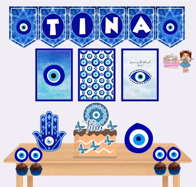 Kit Festa Só Um Bolinho OLHO GREGO - Decoração de Festa