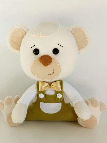 Combo Centro de Mesa Urso em Feltro 10 Pecas