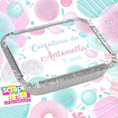 Marmitinha Personalizada Festa Confeitaria Aquarela
