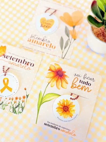 Chaveiro Plastificado Setembro Amarelo