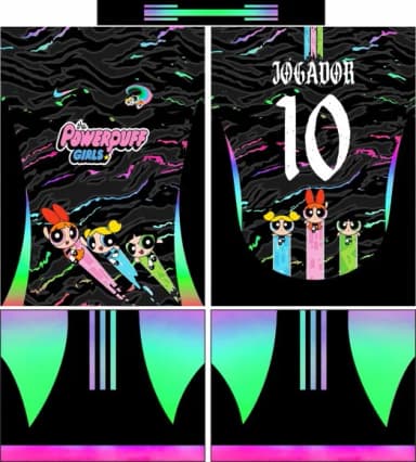 Arte Vetor Camisa Interclasse Meninas Superpoderosas Black m