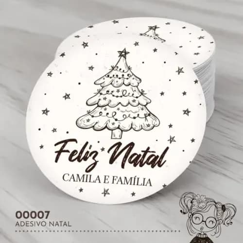 Adesivo Redondo Natal - 00007