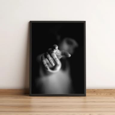 Quadro Decorativo Mão em Preto e Branco 2691