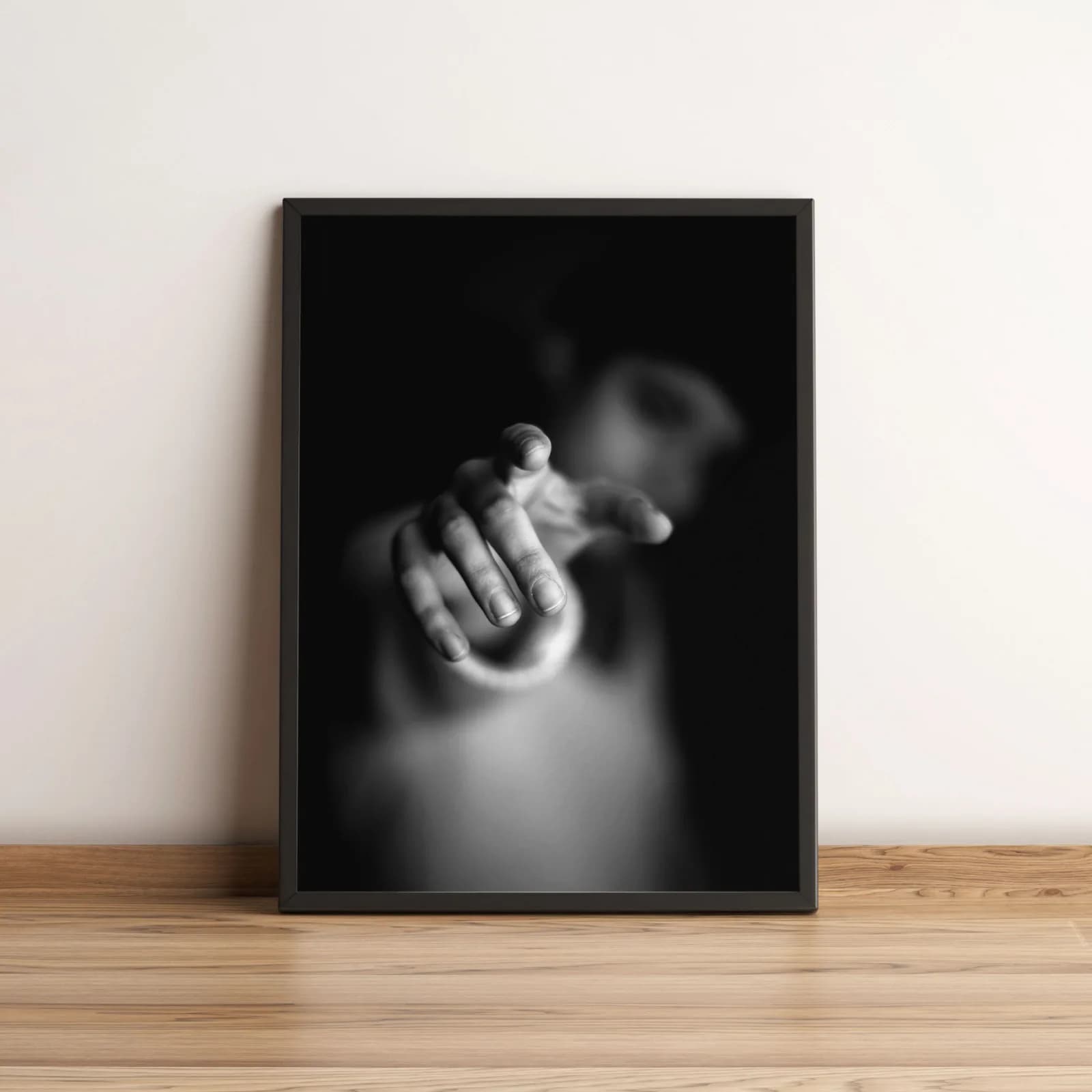 Quadro Decorativo Mão em Preto e Branco 2691