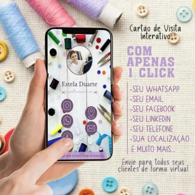 Cartão de Visita Virtual Interativo Empresa Costureira